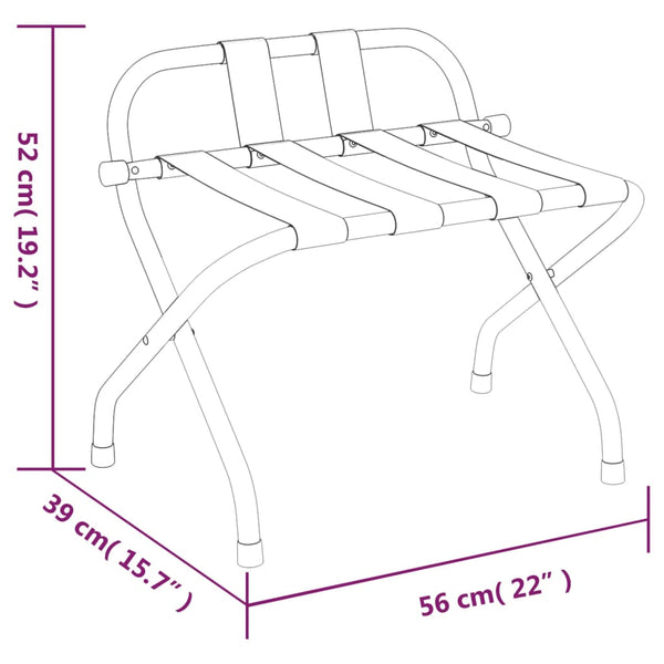 Vidaxl Luggage Rack With Backrest Black 56X39x52 Cm Garment Racks