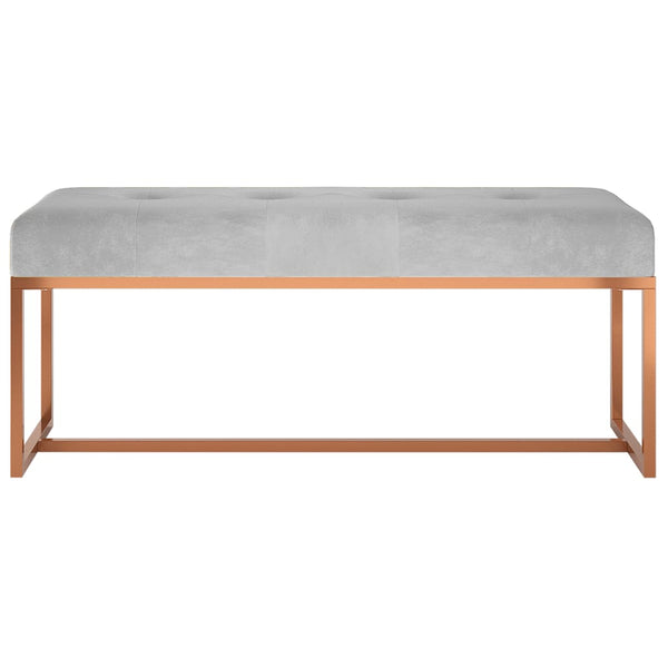 Bench Grey 110X36x45 Cm Velvet Benches