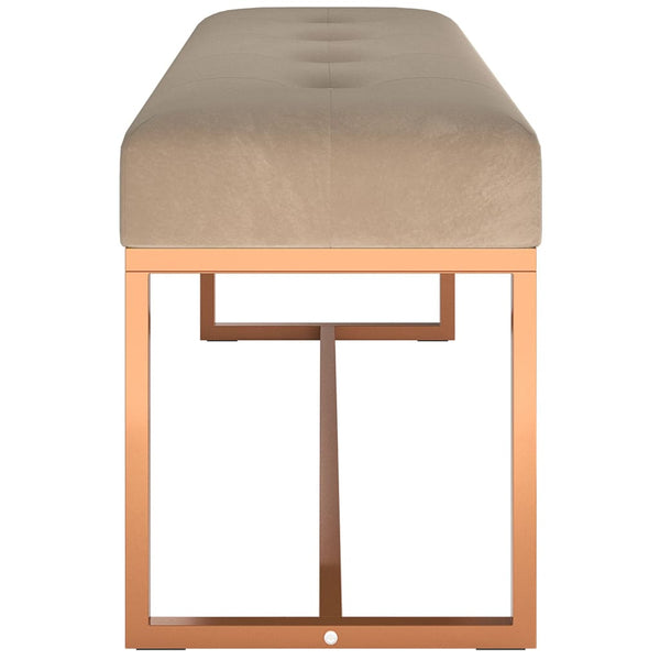 Bench Beige 110X36x45 Cm Velvet Benches