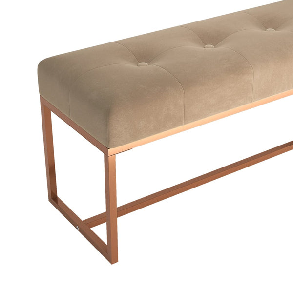 Bench Beige 110X36x45 Cm Velvet Benches