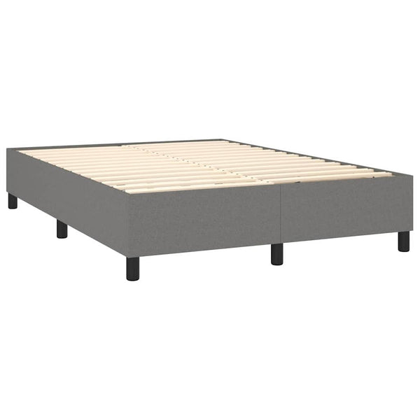 Vidaxl Box Spring Bed With Mattress Dark Grey 153X203 Cm Queen Size Fabric Queen Bed Frames
