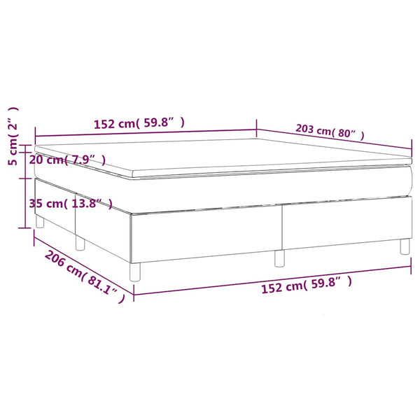 Vidaxl Box Spring Bed With Mattress Dark Grey 153X203 Cm Queen Size Fabric Queen Bed Frames