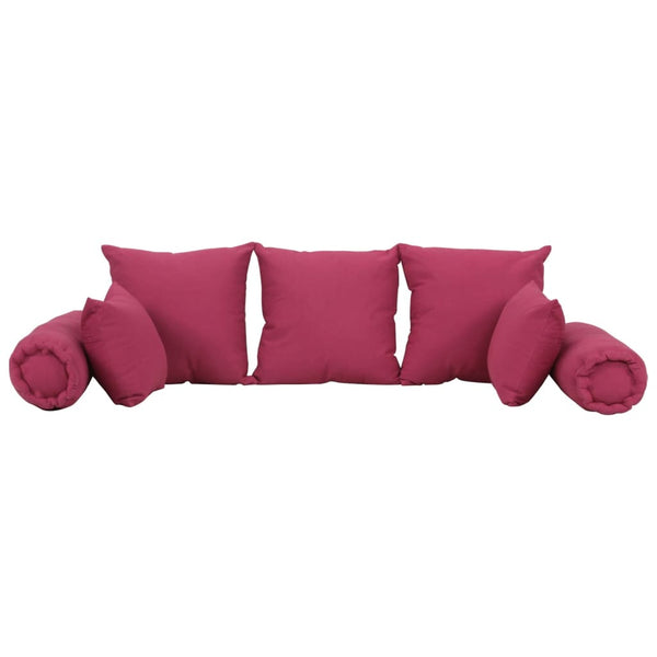 7 Piece Throw Pillow Set Pink Fabric Cushions & Decorative Pillows