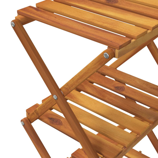 3 Tier Folding Shelf Brown 43X31x63 Cm Solid Wood Acacia Bookshelves