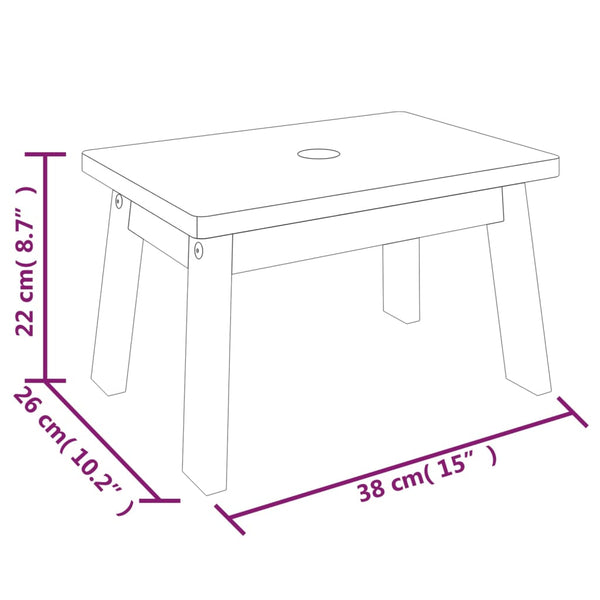 Vidaxl Step Stool 38X26x22 Cm Solid Wood Acacia Benches Bar Stools