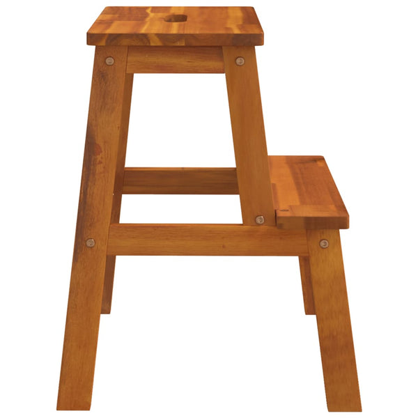 2 Step Stool 40X38x50 Cm Solid Wood Acacia Benches Bar Stools