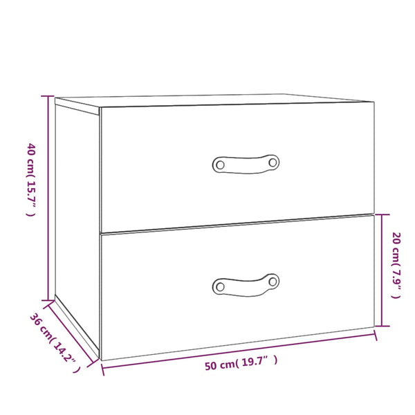 Wall Mounted Bedside Cabinets 2 Pcs 50X36x40 Cm Bedside Tables