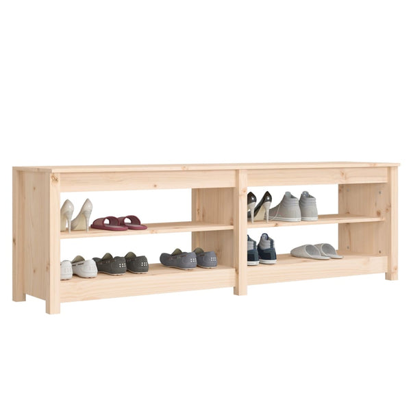 Shoe Bench 160X36.5X50 Cm Solid Wood Pine Shoe Organisers