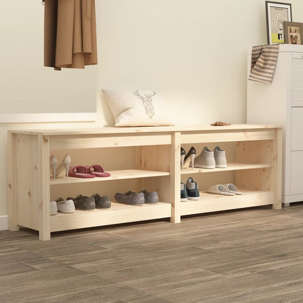 Shoe Bench 160X36.5X50 Cm Solid Wood Pine Shoe Organisers