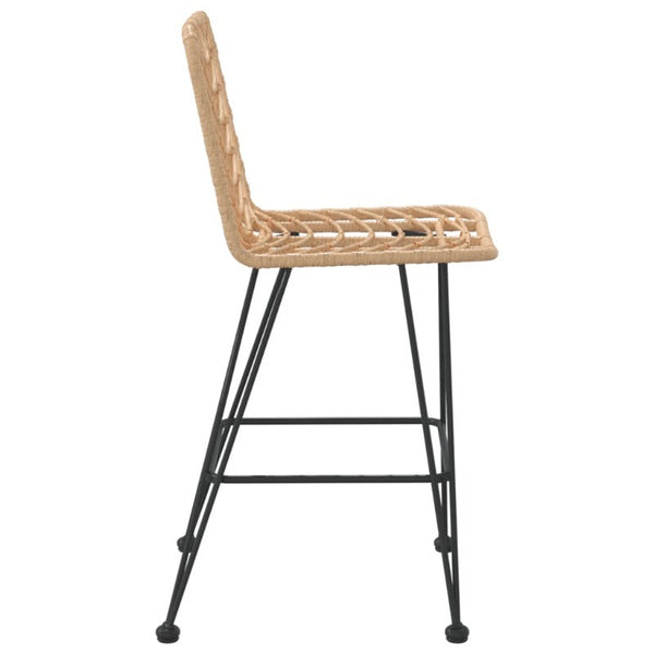 Vidaxl Bar Stools 2 Pcs 45X56x103.5 Cm Pe Rattan And Steel Benches Bar Stools