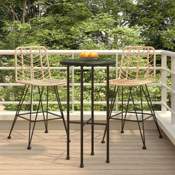 Vidaxl Bar Stools 2 Pcs 45X56x103.5 Cm Pe Rattan And Steel Benches Bar Stools