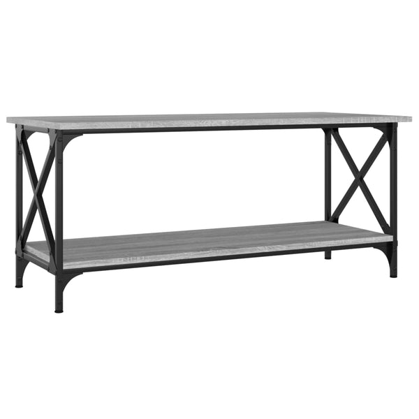 Coffee Table Grey Sonoma 100X45x45 Cm Engineered Wood And Iron Coffee Tables