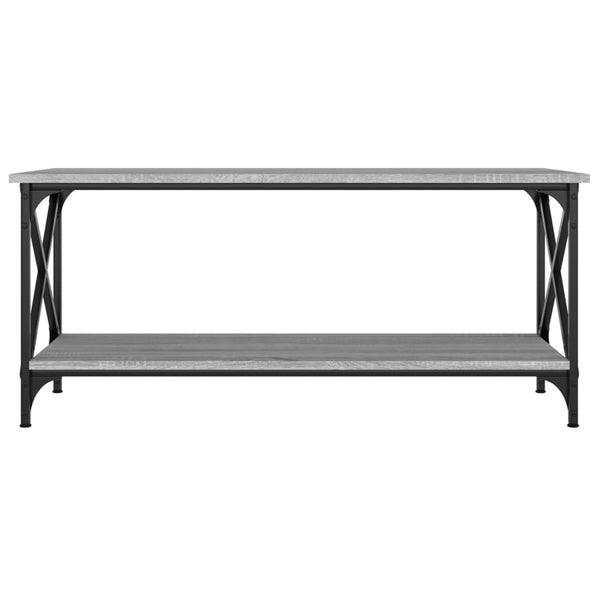 Coffee Table Grey Sonoma 100X45x45 Cm Engineered Wood And Iron Coffee Tables
