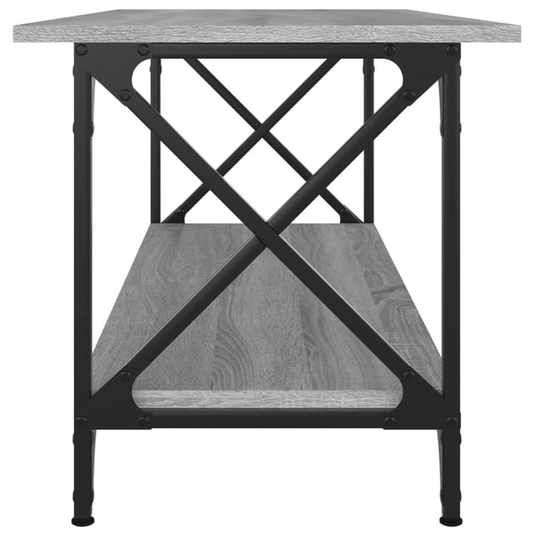 Coffee Table Grey Sonoma 100X45x45 Cm Engineered Wood And Iron Coffee Tables