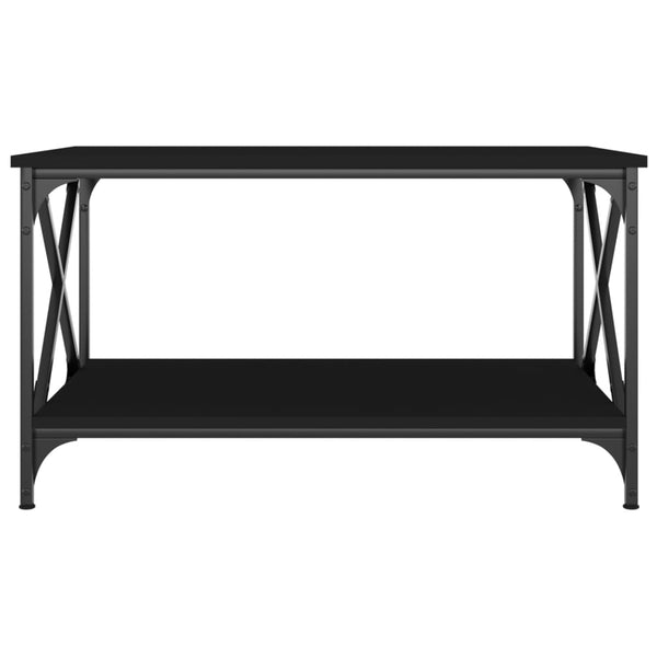 Coffee Table Black 80X50x45 Cm Engineered Wood And Iron Coffee Tables