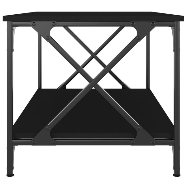 Coffee Table Black 80X50x45 Cm Engineered Wood And Iron Coffee Tables