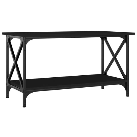 Coffee Table Black 80X45x45 Cm Engineered Wood And Iron