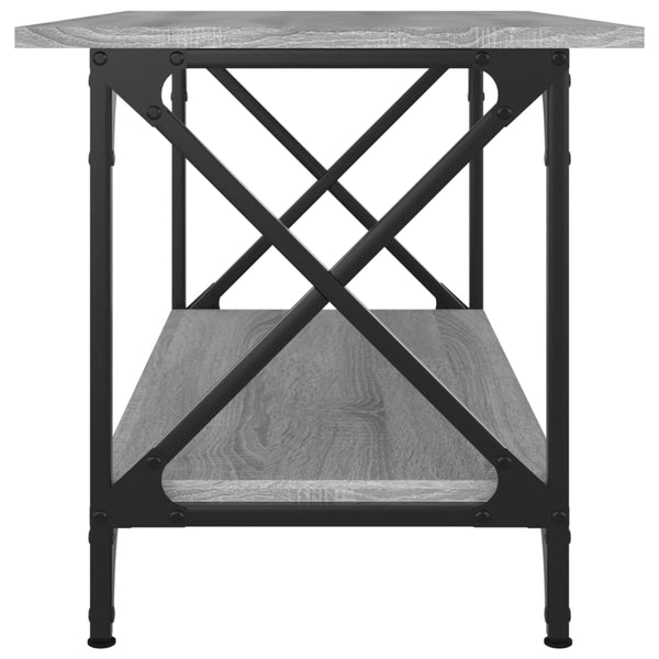 Coffee Table Grey Sonoma 80X45x45 Cm Engineered Wood And Iron Coffee Tables
