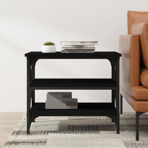 Side Table Black 55X38x45 Cm Engineered Wood Side Tables