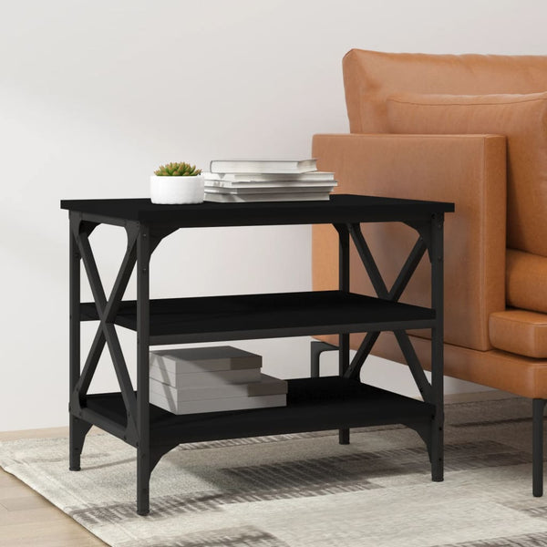 Side Table Black 55X38x45 Cm Engineered Wood Side Tables