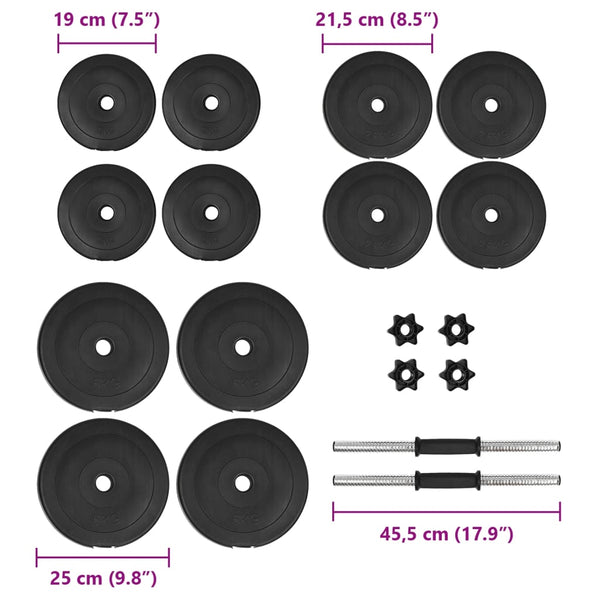 Vidaxl Dumbbell With Plates 40 Kg Dumbbells