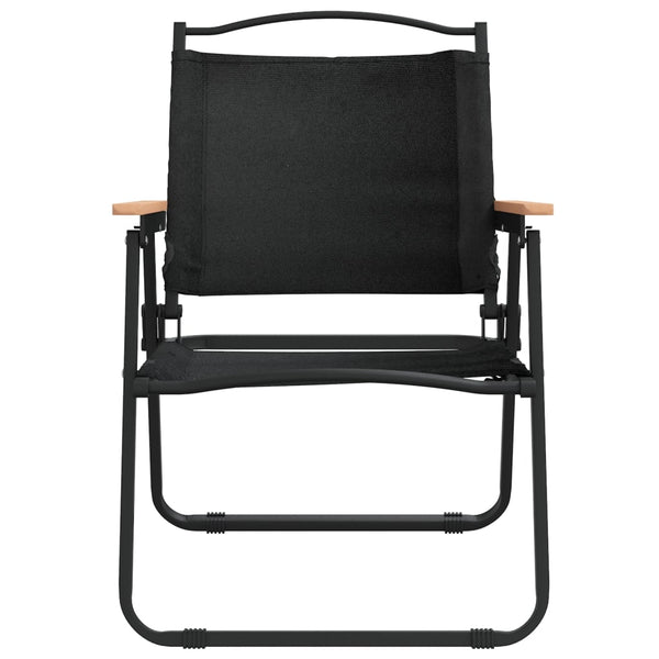 2 Pcs Black 54X55x78 Cm Oxford Fabric Camping Chairs