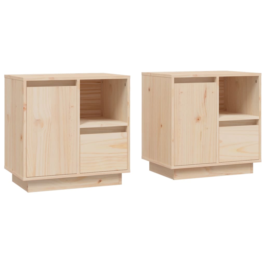 Bedside Cabinets 2 Pcs 50X34x50 Cm Solid Wood Pine Bedside Tables