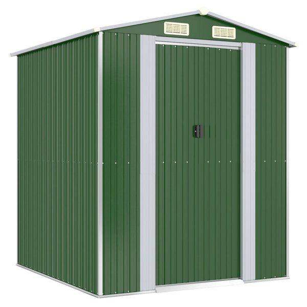 Garden Shed Green 192X191x223 Cm Galvanised Steel Sheds Summerhouses Carports