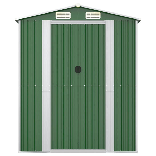 Garden Shed Green 192X191x223 Cm Galvanised Steel Sheds Summerhouses Carports