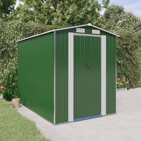 Garden Shed Green 192X274x223 Cm Galvanised Steel Sheds Summerhouses Carports