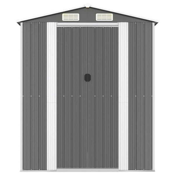 Garden Shed Light Grey 192X191x223 Cm Galvanised Steel Sheds Summerhouses Carports