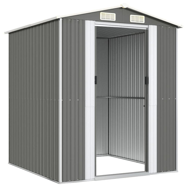 Garden Shed Light Grey 192X191x223 Cm Galvanised Steel Sheds Summerhouses Carports