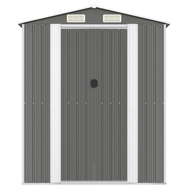 Garden Shed Light Grey 192X606x223 Cm Galvanised Steel Sheds Summerhouses Carports