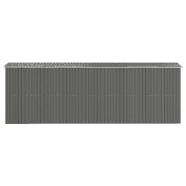 Garden Shed Light Grey 192X606x223 Cm Galvanised Steel Sheds Summerhouses Carports
