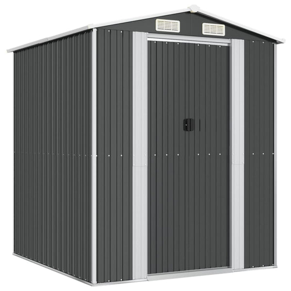 Garden Shed Anthracite 192X191x223 Cm Galvanised Steel Sheds Summerhouses Carports