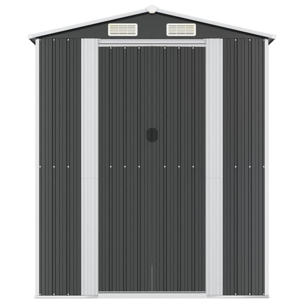 Garden Shed Anthracite 192X191x223 Cm Galvanised Steel Sheds Summerhouses Carports