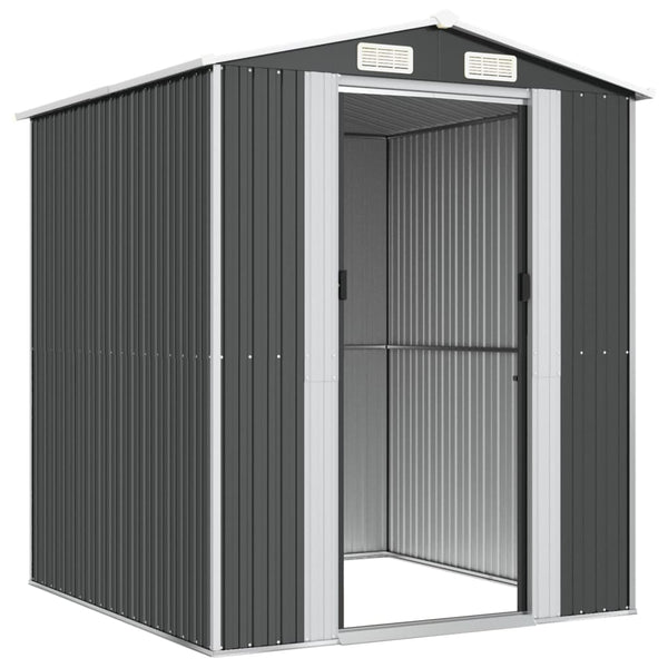 Garden Shed Anthracite 192X191x223 Cm Galvanised Steel Sheds Summerhouses Carports