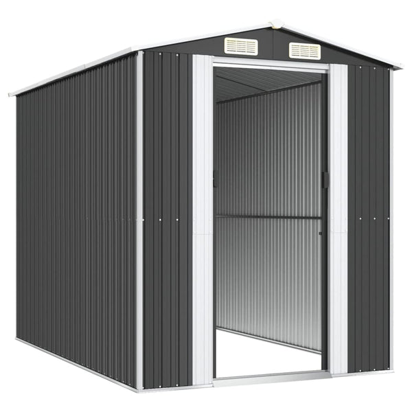 Garden Shed Anthracite 192X274x223 Cm Galvanised Steel Sheds Summerhouses Carports