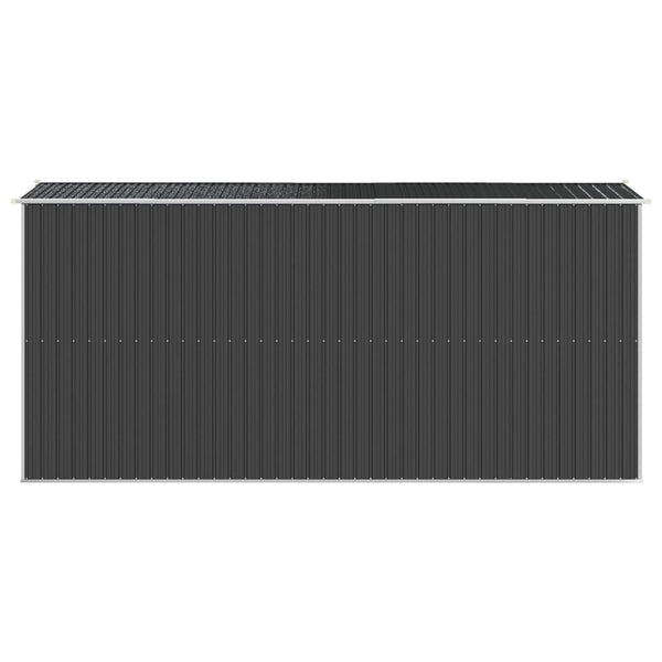Garden Shed Anthracite 192X440x223 Cm Galvanised Steel Sheds Summerhouses Carports