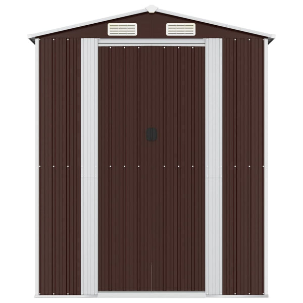 Garden Shed Dark Brown 192X523x223 Cm Galvanised Steel Sheds Summerhouses Carports