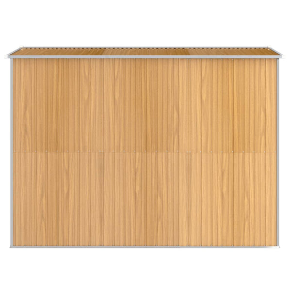 Garden Shed Light Brown 192X274x223 Cm Galvanised Steel Sheds Summerhouses Carports