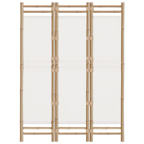 Folding 3 Panel Room Divider 120 Cm Bamboo And Canvas Screens & Room Dividers