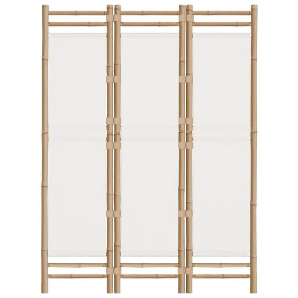 Vidaxl Folding 3-Panel Room Divider 120 Cm Bamboo And Canvas