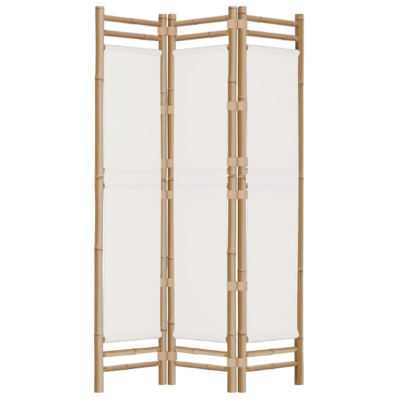 Folding 3 Panel Room Divider 120 Cm Bamboo And Canvas Screens & Room Dividers