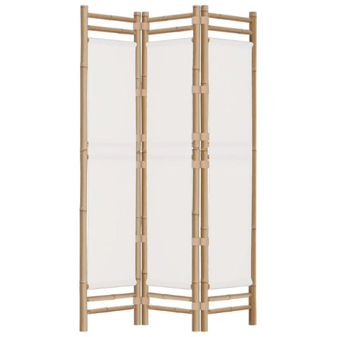Vidaxl Folding 3-Panel Room Divider 120 Cm Bamboo And Canvas