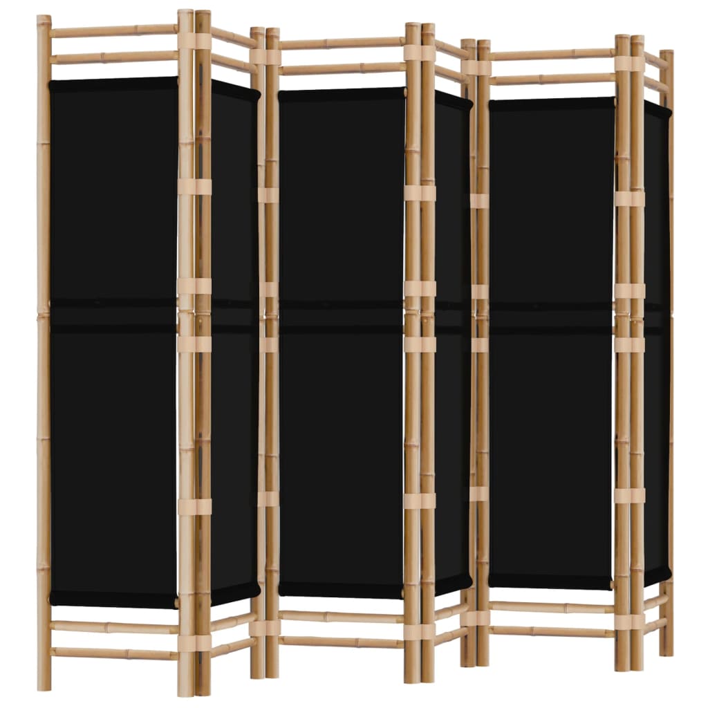 Folding 6 Panel Room Divider 240 Cm Bamboo And Canvas Screens & Room Dividers