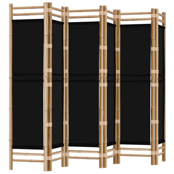 Folding 6 Panel Room Divider 240 Cm Bamboo And Canvas Screens & Room Dividers