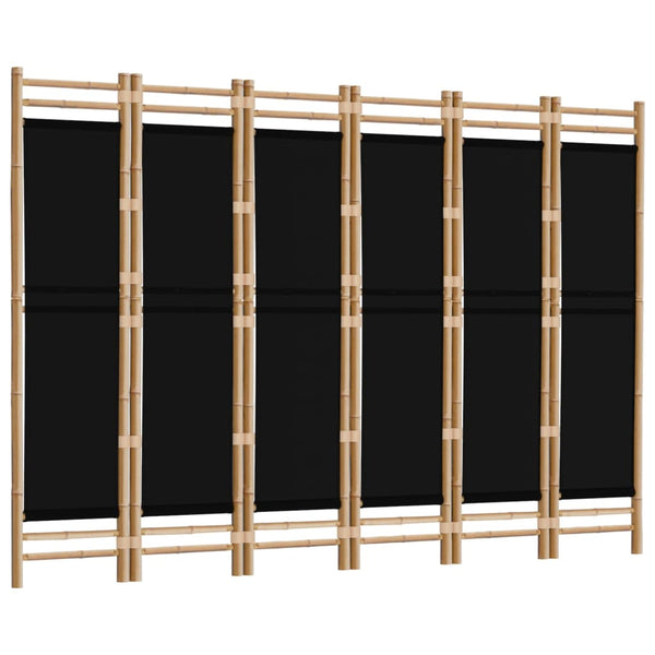 Folding 6 Panel Room Divider 240 Cm Bamboo And Canvas Screens & Room Dividers