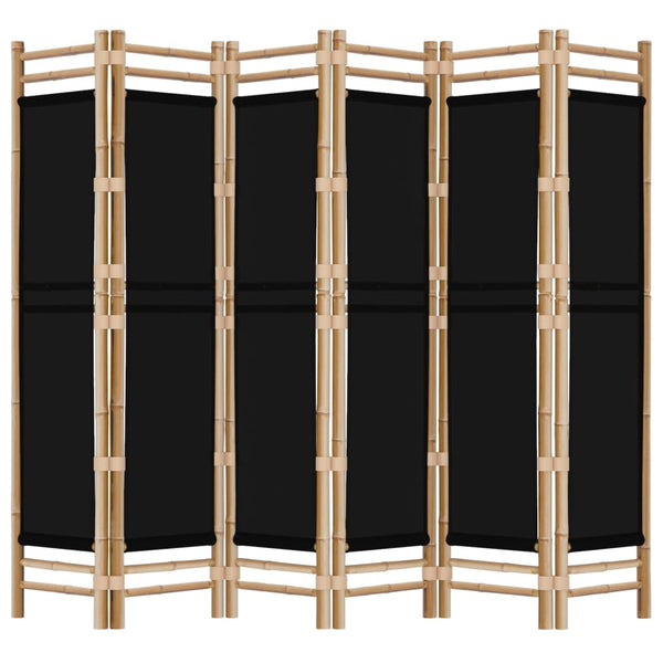 Folding 6 Panel Room Divider 240 Cm Bamboo And Canvas Screens & Room Dividers