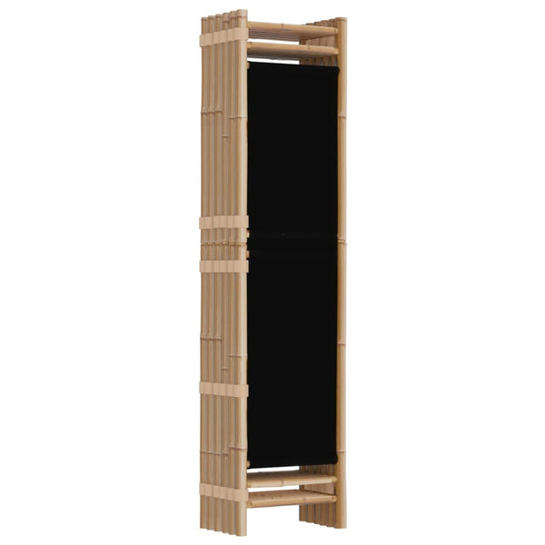 Folding 6 Panel Room Divider 240 Cm Bamboo And Canvas Screens & Room Dividers